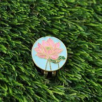 Clip de chapeau de golf Lotus personnalisé en usine Clip de marqueur de golf en métal de 30mm avec support magnétique Marqueur de balle de golf avec logo personnalisé