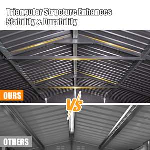 Abri de <span class=keywords><strong>garage</strong></span> extérieur en métal robuste de 12x25FT verrouillable à double charnière portes extra large abri d'auto pour voitures camions équipement de pelouse - Product Image 5