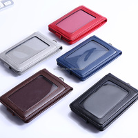 Dompet Kartu Kulit Asli Multi-Kartu Bentuk Kotak & Tempat Kartu Identitas dengan Jahitan Logo Kustom Tersedia
