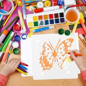 Pochoirs <span class=keywords><strong>de</strong></span> fleurs pour la peinture sur bois, papillons <span class=keywords><strong>de</strong></span> <span class=keywords><strong>tournesol</strong></span>, modèles <span class=keywords><strong>de</strong></span> pochoirs <span class=keywords><strong>de</strong></span> feuilles d'oiseaux pour la peinture, 36 feuilles - Product Image 3