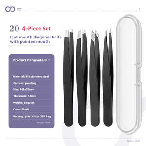 Set d'outils de maquillage en acier inoxydable 3pcs Tondeuse à sourcils Razor Scraping Comb Eyebrow Clip Scissors Tweezers - Product Image 4