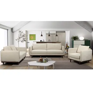 Soft Comfortable Modern Living Room Fabric Sofa Set Upholstery Furniture Factory Direct Supply With Wooden Leg Sofa Set