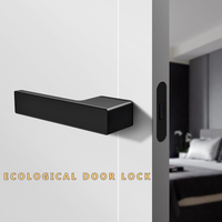 Serrure de porte magnétique-Poignée moderne minimaliste de style italien pour chambre à coucher, accessoire de porte coulissante muette d'intimité