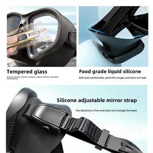 Máscara de buceo gratis Lente templada para miopía Máscara de esnórquel de silicona con soporte para cámara Gafas DE BUCEO Equipo de natación - Product Image 3