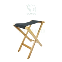 Tabouret pliant pour pieds en bois bambou, 1 pièce, toile