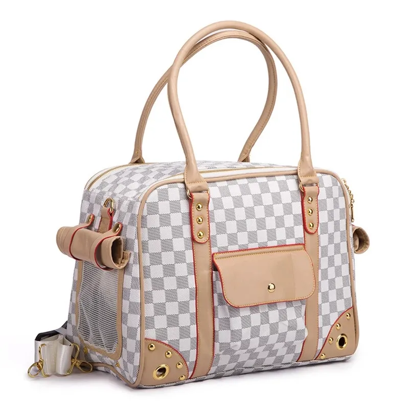 Custom Fashion Designer Luxury Portable Travel Foldable Cat Dog Carrier Bag Pet Carrier
