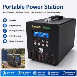 600W Portable Power Station <b>Battery</b> <b>Backup</b> Generator Portable Solar Power Supply with Handle for Outdoor Camping RV Emergency - Product Image 5