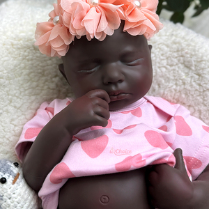 20 "réaliste afro-américain Reborn Silicone poupée fille/garçon LouLou nouveau-né Silicone hyperréaliste veine peinture peau foncée bébé - Product Image 4