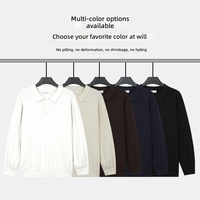 Pull en maille pour homme, luxe léger, haut de gamme, doux et confortable, chaud pour l'automne/hiver ; style preppy, manches longues, respirant