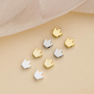 <span class=keywords><strong>14K</strong></span> Peças de Ouro Real Cruz Bead Crown Mickey Brilhante Urso Septo Pulseira de Cobre Banhado Jóias Acessórios Spacer Tipo Descobertas - Product Image 3