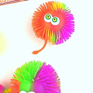 Kids Toy Assorted Designs Squeeze Stress <b>Balls</b> Flashing <b>LED</b> Light up Spiky TPR Hedgehog Puffer <b>Ball</b> Toy With Yoyo - Product Image 3
