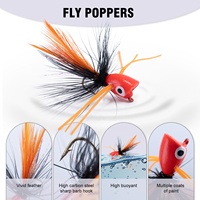 Assortiment de 16 leurres de pêche à la mouche Popper Flies Bait Dry Flies pour Topwater Bass Panfish