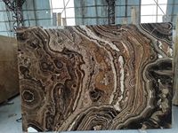 Dalle de marbre Onyx Tigre Noir Brun rétroéclairé, naturel, directement de l'usine