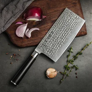 Grandsharp — couteau professionnel chinois en acier damas, couperet de cuisine, 7 pouces