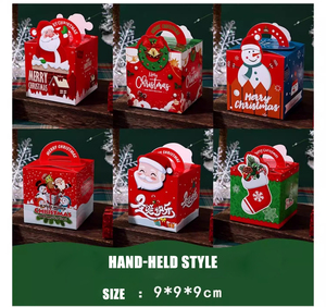 Boîte-cadeau en papier de conception de thème de Noël avec poignée Santa Snowman <span class=keywords><strong>Elf</strong></span> Deer pour la décoration de festival Impression en relief Portable - Product Image 6