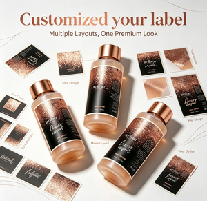 Custom Printed Metallic Glitter Adhesive <strong>Label</strong> Waterproof Oil Resistant Cosmetic Bottle <strong>Label</strong> for Skincare Hand <strong>Cream</strong> - Product Image 2