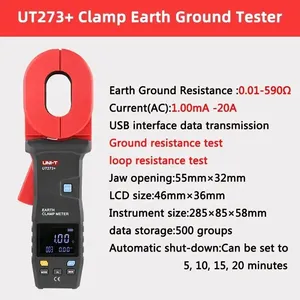 Testeur de résistance de terre à pince UNI-T UT272+/UT273+/UT275+ et mesureur de courant de fuite à la terre pour systèmes électriques - Product Image 5