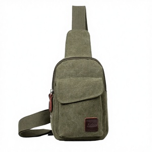 Sac de poitrine en toile PU pour homme, sac à bandoulière décontracté de voyage, grande capacité, sac banane, sac à dos bandoulière d'extérieur - Product Image 2