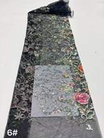 Tissu en dentelle à sequins florale lavande de luxe, tissu en tulle brodé de fleurs lilas pour robe de soirée haute couture