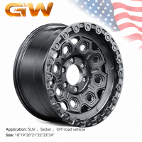 Jantes forgées CNC 6061-T6 Gunmetal 17 18 20 pouces, motif nid d'abeille hexagonal, Beadlock 6x135 6x139.7 pour Ford F250 GMC Sierra, jantes Dually
