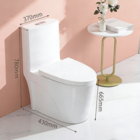 WC monobloc moderne en céramique à double chasse, cuvette allongée avec siphon en S pour maisons et hôtels