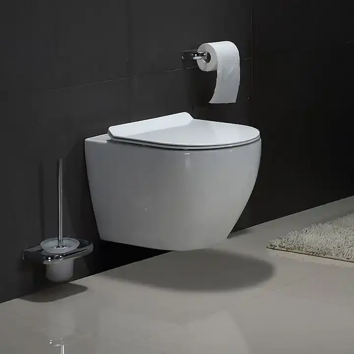 नया डिजाइन सफेद सिरेमिक दीवार घुड़सवार लटका हुआ शौचालय रिम्लेस दो टुकड़े