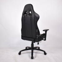Logo personnalisé Fauteuil ergonomique pivotant en cuir noir pour ordinateur PC Chaises de jeu RVB avec lumières LED