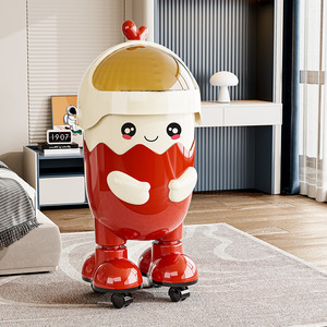 <span class=keywords><strong>Poubelle</strong></span> mignonne avec <span class=keywords><strong>couvercle</strong></span> à bascule amovible, <span class=keywords><strong>poubelle</strong></span> pour chambre d'enfant, <span class=keywords><strong>poubelle</strong></span> en plastique, <span class=keywords><strong>poubelle</strong></span> à papier avec roulettes - Product Image 3