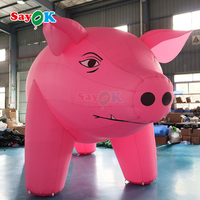 Structures gonflables publicitaires personnalisées, cochon gonflable géant de dessin animé à vendre