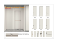 Porte intérieure en placage de bois bionique sculpté, finition grain de bois, pour appartement, hall, chambre, maison, hôtel, cuisine, salle de bain, villa préfabriquée - Vente en gros