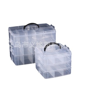 Caja de almacenamiento de joyas de plástico transparente con 10, 12, 15, 18, 20, 24, 28 compartimentos, organizador de escritorio para cuentas y accesorios - Product Image 2