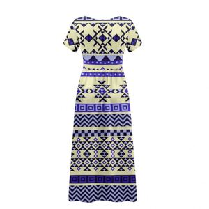 Women Summer Short Sleeve Deep V-neck Long Dress Custom African Tribal <strong>Pattern</strong> Dresses Print <strong>on</strong> Demand Custom Party Clothing - Product Image 2