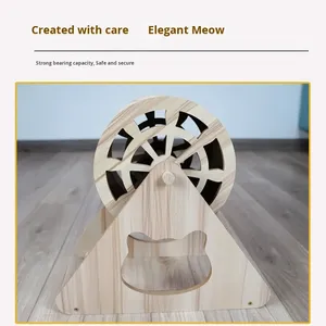 Hot Selling Durable and Scratch-resistant <b>Cat</b> Toys Solid Wood Ferris Wheel <b>Cat</b> Scratching Board Sisal Claw Grinder - Product Image 5