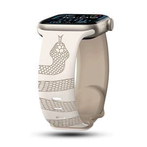 Correa de silicona con diseño de serpiente grabada con láser para <span class=keywords><strong>Apple</strong></span> Watch 49mm 45mm 44mm hebilla de mariposa pulsera de goma para iwatch - Product Image 4