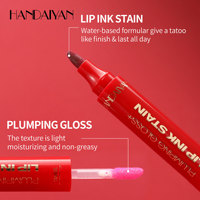 Brillo labial de doble cabezal con aceite en gel de larga duración, color intenso, efecto voluminizador, fácil de aplicar y colorear, tinte para contorno de labios.