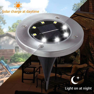8 <b>Led</b> Solar Powered Outdoor Deck Inground Buried Underground <b>Light</b> Walkway Garden Ground W7116-1 <b>Motion</b> <b>Sensor</b> Rechargeable Repl - Product Image 5