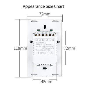 LEDEAST Interruptor de luz WiFi de 2 bandas estándar de EE. UU. con estructura de relé Interruptor inteligente controlado por aplicación Tuya para automatización del hogar - Product Image 5