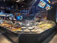 Réfrigérateur / Vitrine / Refroidisseur à Viande en Verre à Refroidissement par Air Commercial de 2 Mètres Carrier, Équipement de Boucherie, Sous-Comptoir, Numérique