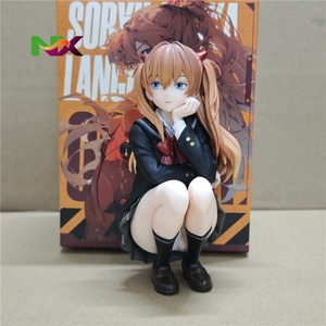 Figura Coleccionable de Anime de <span class=keywords><strong>Asuka</strong></span> Langley en Pose de Sentado en el Uniforme Escolar de <span class=keywords><strong>Evangelion</strong></span>, Decoración de Escritorio - Product Image 1