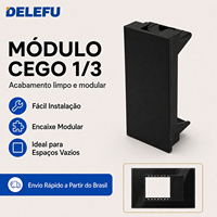 Prise murale modulaire noire DELEFU pour usage domestique et hôtelier SC78, panneau en verre C3 PC, modules USB Type-C