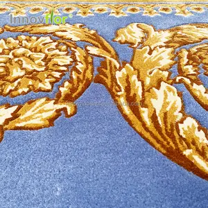 Nuova Zelanda Anti Slittamento Tappeto Blu Moderno Tappeto Piastrelle Tapis Poilu Alfombras Estilo Europeo Floreale Handtufted Personalizzato Tappeto Con Logo