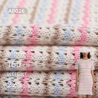 Tissu de poids moyen 225g, série teinte en fil, respirant, tricoté, 85% polyester, 15% fibre spéciale, pour vêtements - robe