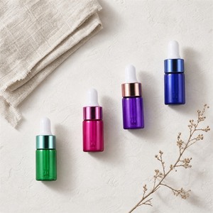 Flacon compte-gouttes format voyage en verre coloré, petit emballage cosmétique vide, vente en gros, fournisseur OEM ODM en vrac - Product Image 5