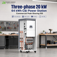 Batterie de stockage d'énergie 64 kWh JApower, système solaire tout-en-un triphasé 20 kW avec onduleur hybride Deye intégré