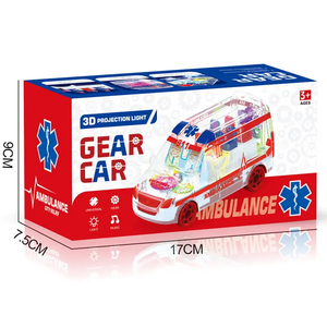 <span class=keywords><strong>Ambulance</strong></span> électrique Jinming avec lumière 3D et musique, jouet de voiture universel transparent pour enfants, cadeau - Product Image 4