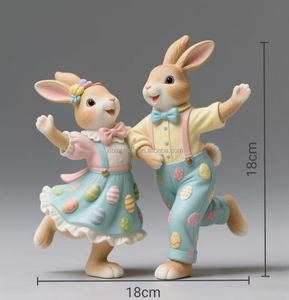 2026 नए प्यारे ईस्टर खरगोश नृत्य जीवन मूर्तिकला आभूषण xibio निर्माता अनुकूलित थोक घर आंगन - Product Image 5