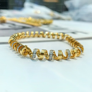 Pulsera de Diamantes Cultivados en Laboratorio con Certificación IGI de 0.682ct, Oro Amarillo de 18K, Regalo de Boda Vintage para Mujer, Joyería de Lujo GEMLOVE - Product Image 5