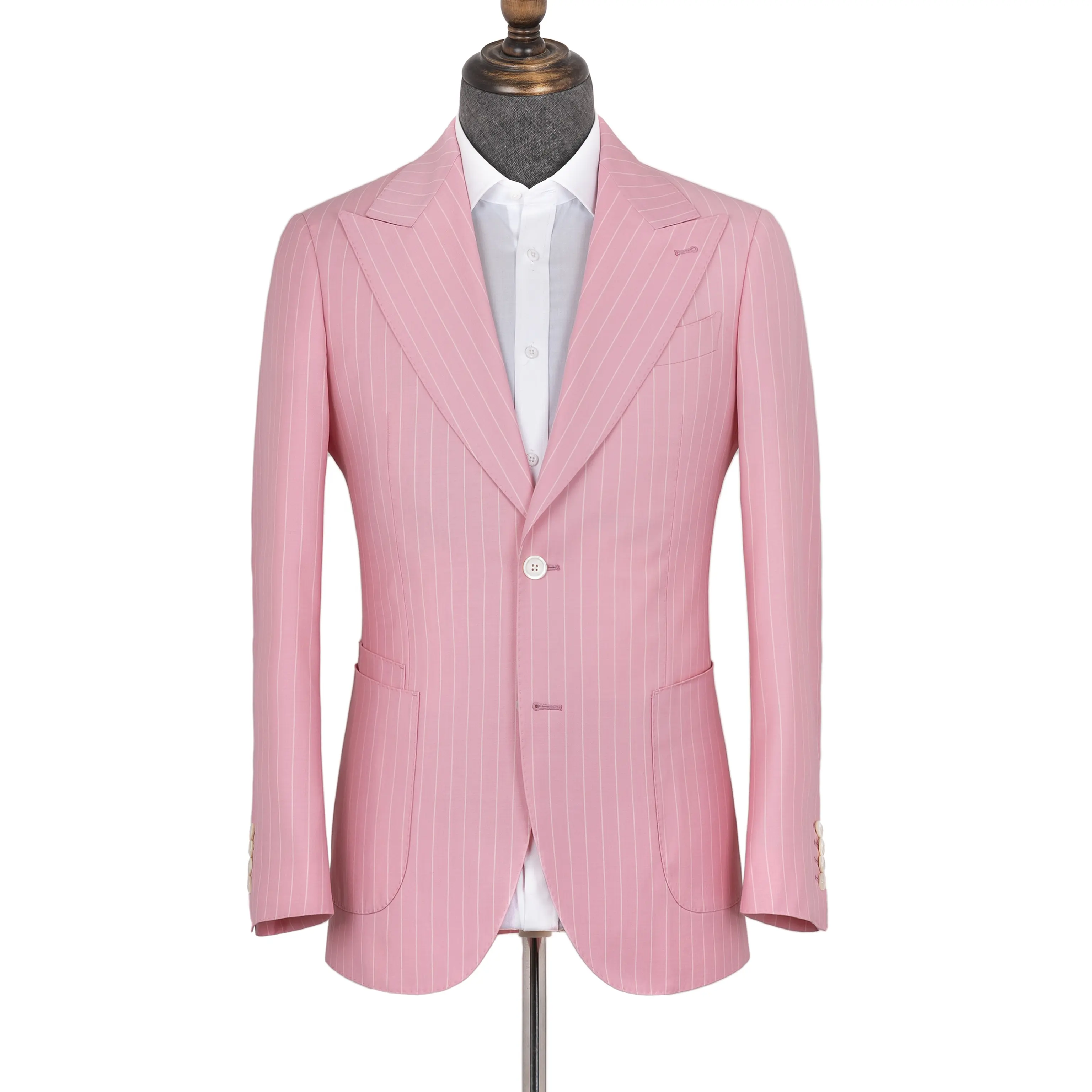 ホット販売ピンクスリムフィットウェディングフォーマルスーツクラシックメンズスーツ男性用ビジネススーツ男性