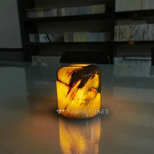 Hoja de alabastro translúcida Respaldo LED Control táctil Lumistone Pared y barra Piedra de mármol Decoración interior de lujo - Product Image 4
