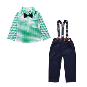 Set di <span class=keywords><strong>Abbigliamento</strong></span> per Neonato 0-24 Mesi, Completo a Quadri a Maniche Lunghe in Stile Inglese, Traspirante in Cotone, per Feste Autunnali - Product Image 3